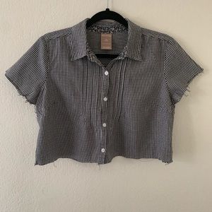 Gingham Print Crop Top